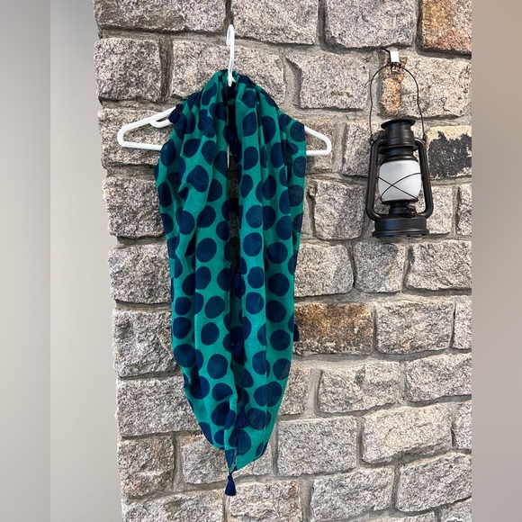 Women’s Infinity Scarf - Green/Navy Blue - One size - Picture 1 of 3